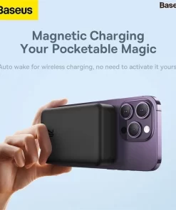 Alternative view of Pin Sạc Dự Phòng Không Dây Tích Hợp Nam Châm Baseus Magnetic Wireless Charging Power bank 6000mAh 20W (With Baseus Xiaobai series Cable Type-C to Type-C 60W(20V/3A) 50cm)
